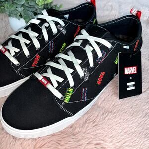 NWT TOMS X Marvel Comic Superhero Limited Edition Black Logo Sneakers 12